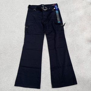 Deadstock y2k high waisted belted wide leg cargo pants
